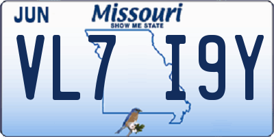 MO license plate VL7I9Y