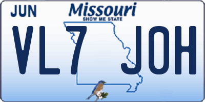 MO license plate VL7J0H