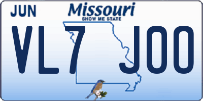 MO license plate VL7J0O