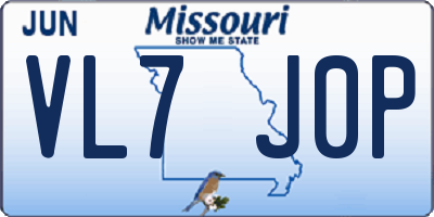 MO license plate VL7J0P