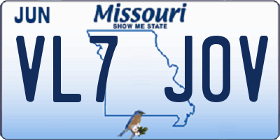 MO license plate VL7J0V