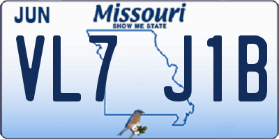 MO license plate VL7J1B
