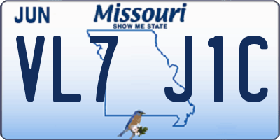 MO license plate VL7J1C