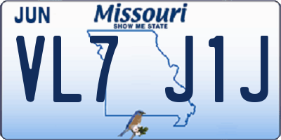 MO license plate VL7J1J