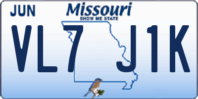 MO license plate VL7J1K