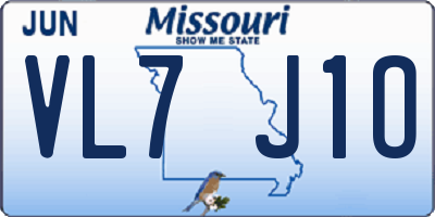 MO license plate VL7J1O