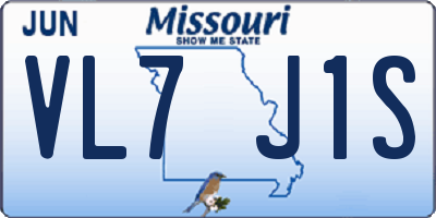 MO license plate VL7J1S