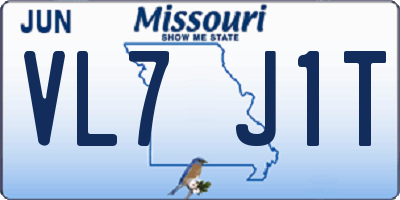 MO license plate VL7J1T
