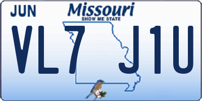 MO license plate VL7J1U