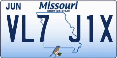 MO license plate VL7J1X