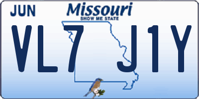 MO license plate VL7J1Y