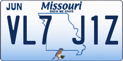 MO license plate VL7J1Z
