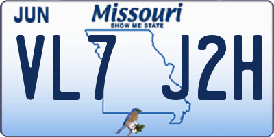 MO license plate VL7J2H
