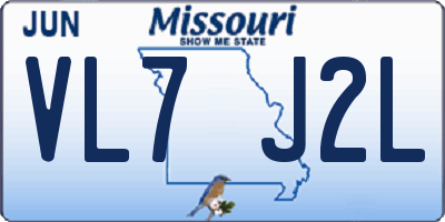 MO license plate VL7J2L