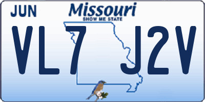 MO license plate VL7J2V