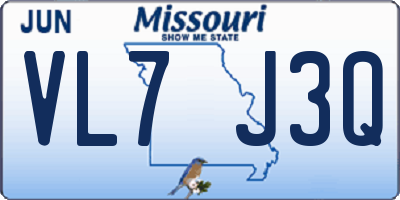 MO license plate VL7J3Q