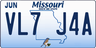 MO license plate VL7J4A