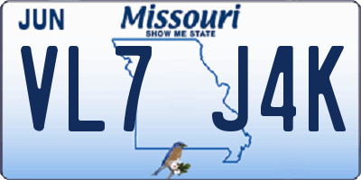 MO license plate VL7J4K