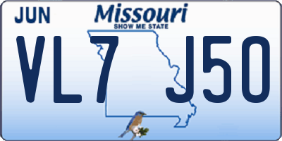 MO license plate VL7J5O