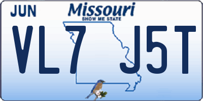 MO license plate VL7J5T