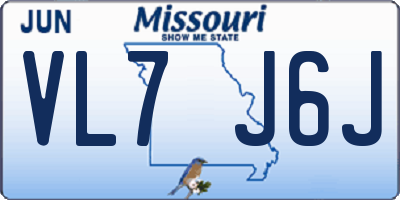 MO license plate VL7J6J