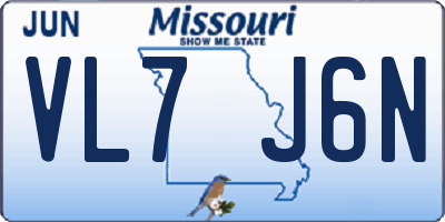 MO license plate VL7J6N