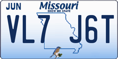 MO license plate VL7J6T