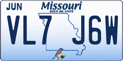 MO license plate VL7J6W