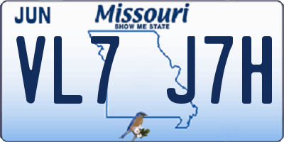 MO license plate VL7J7H
