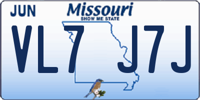 MO license plate VL7J7J