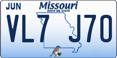 MO license plate VL7J7O