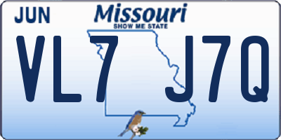 MO license plate VL7J7Q