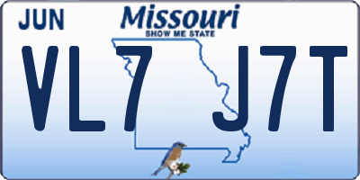 MO license plate VL7J7T