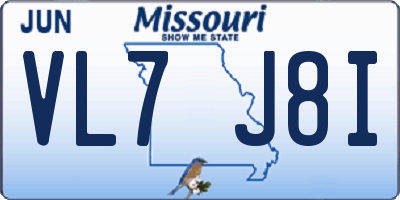MO license plate VL7J8I
