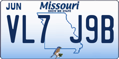 MO license plate VL7J9B