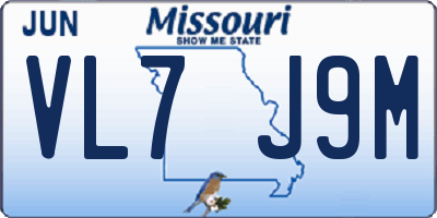 MO license plate VL7J9M
