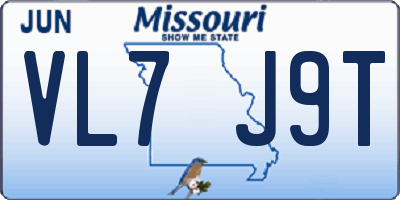MO license plate VL7J9T