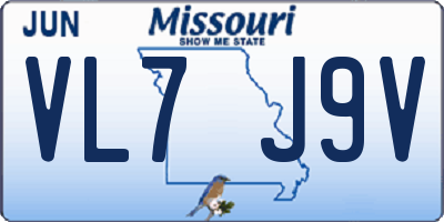 MO license plate VL7J9V