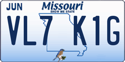 MO license plate VL7K1G