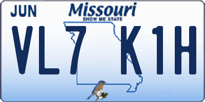 MO license plate VL7K1H
