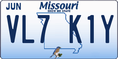 MO license plate VL7K1Y