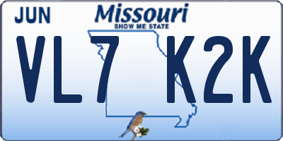 MO license plate VL7K2K