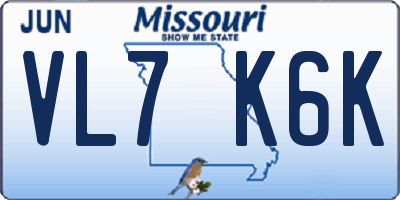 MO license plate VL7K6K