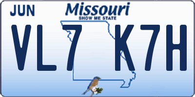 MO license plate VL7K7H