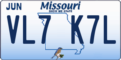 MO license plate VL7K7L