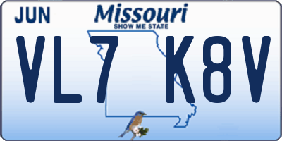 MO license plate VL7K8V