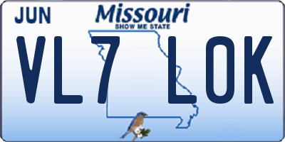 MO license plate VL7L0K