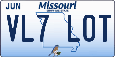 MO license plate VL7L0T