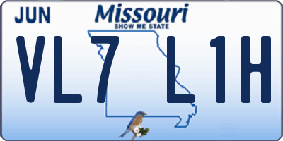 MO license plate VL7L1H