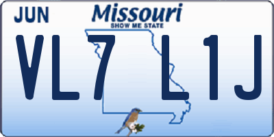 MO license plate VL7L1J